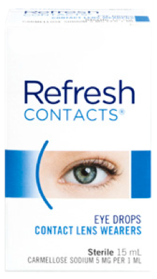 Refresh contacts packaging for contact lens wearers