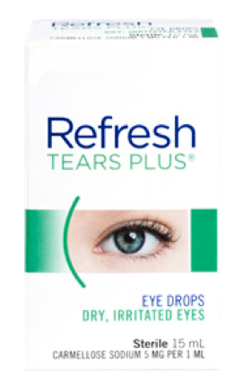 Refresh tears plus packaging for contact lens associated dry eye relief